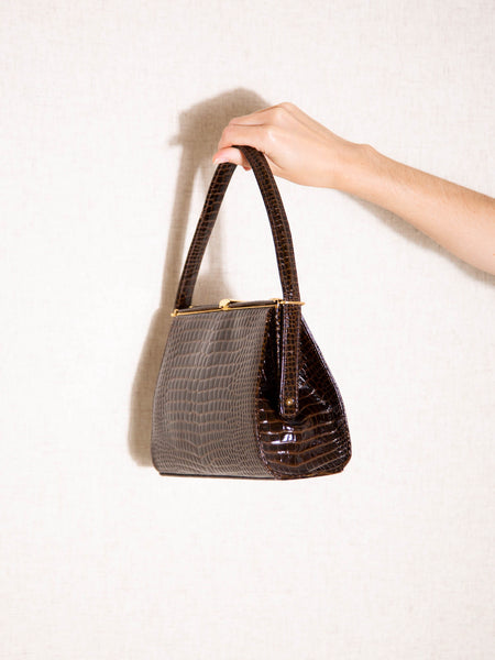 Dark brown vintage 1960s handbag