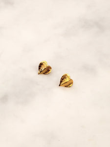 Vintage gold-tone heart shape earrings