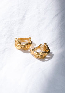 Vintage 1980s matt gold chain-link hoop earrings