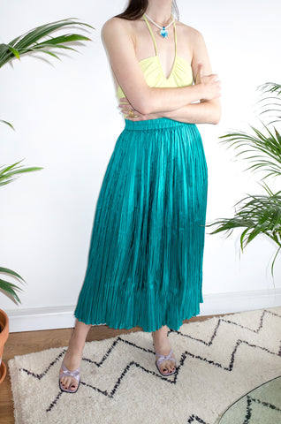 Vintage 1980s turquoise midi skirt.