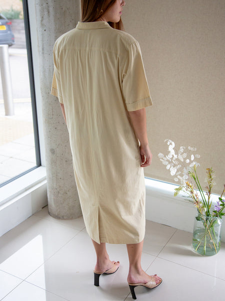 A vintage 1980s shirt dress in a buttermilk shade by Mark Wald