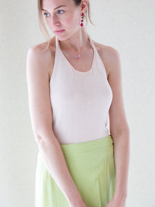 Vintage 1990s pale pink knitted halter top by Bollicine